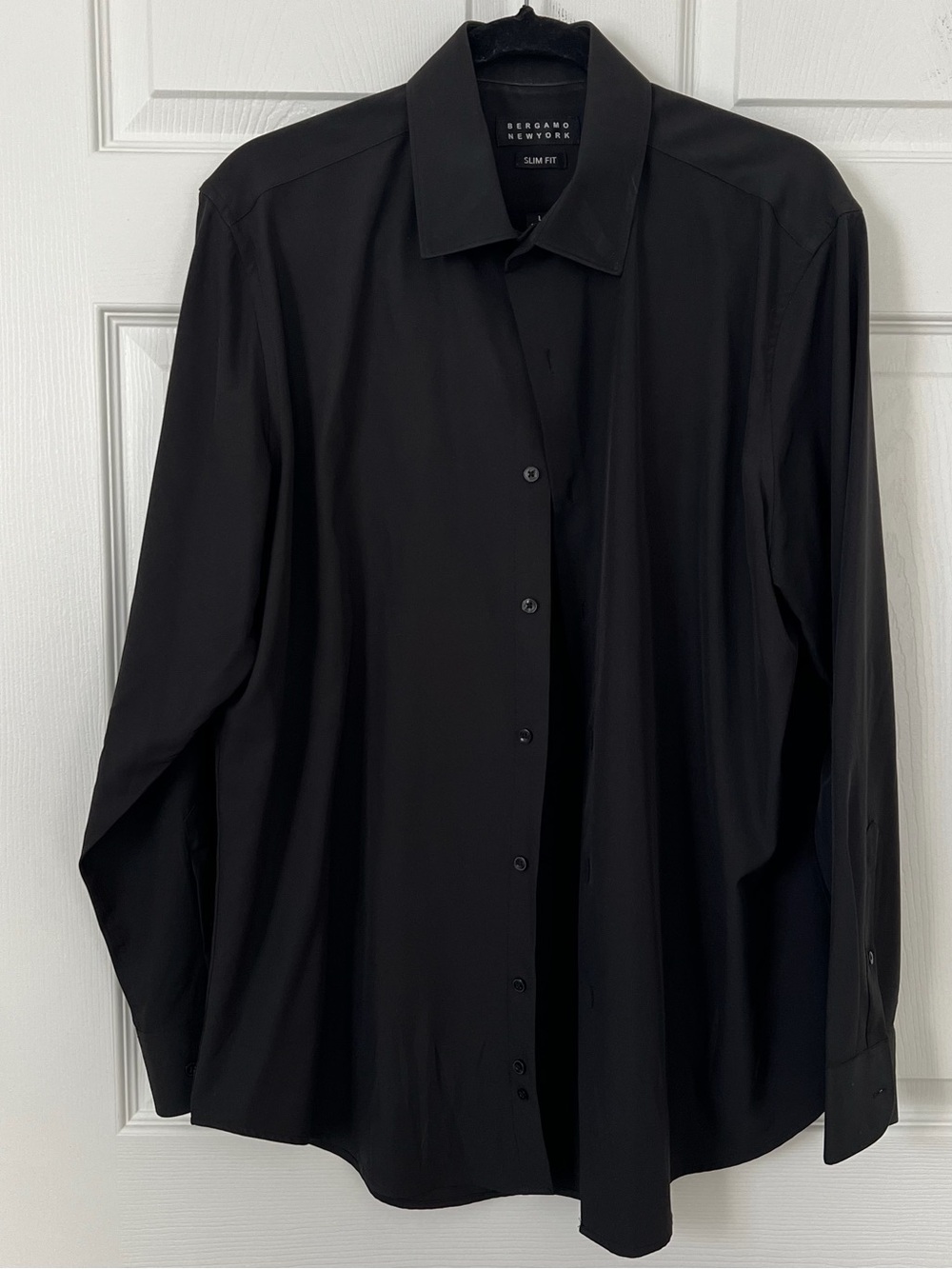 Bergamo New York Slim Fit Black Dress Shirt